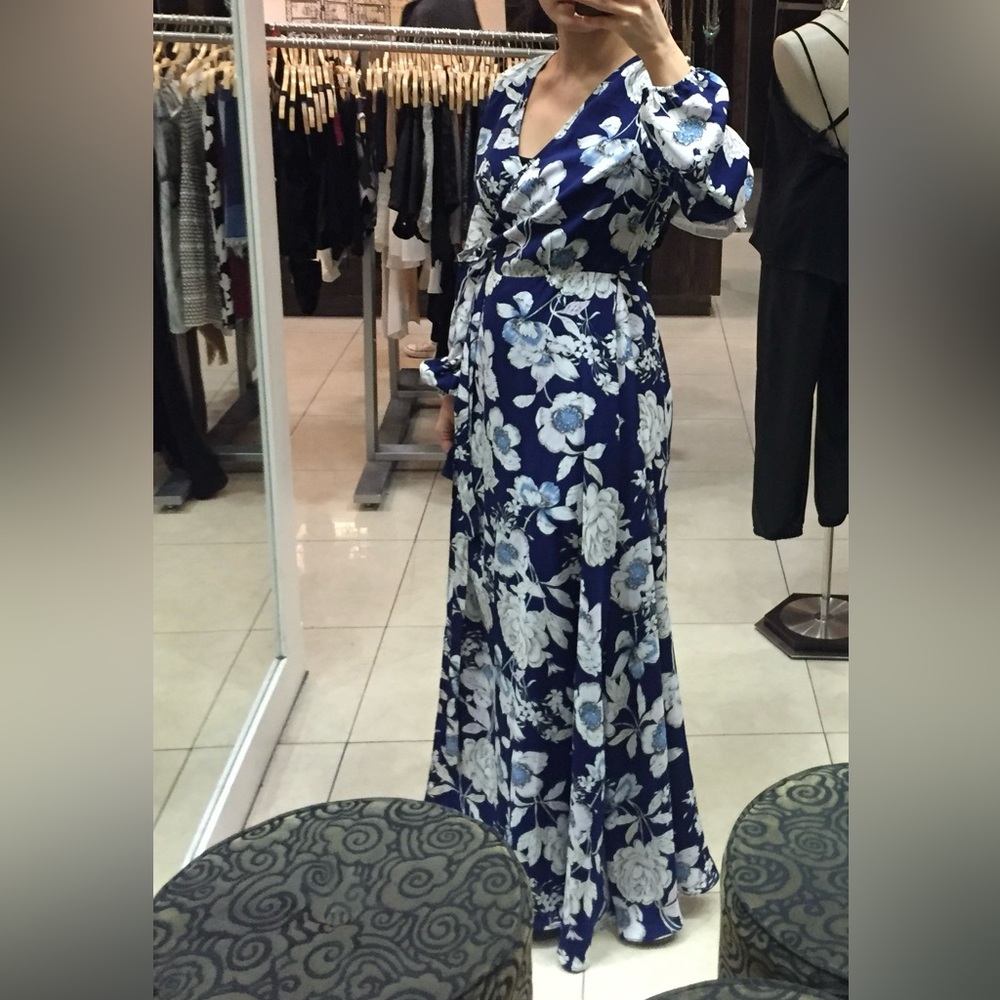NWT Floral Navy Maxi Dress Size S